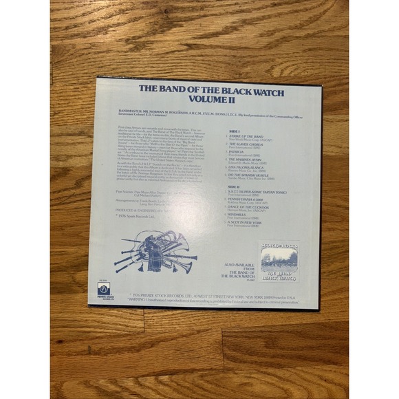 The BAND of the Black Watch Volume II Private Stock Lp Vinyl 33 rpm EX EX - Picture 3 of 5